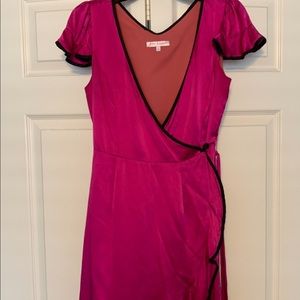 Betsey Johnson hot pink wrap dress